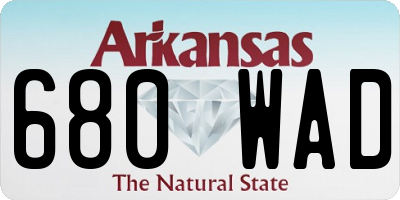 AR license plate 680WAD