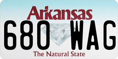 AR license plate 680WAG