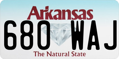 AR license plate 680WAJ