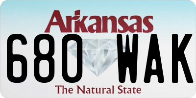 AR license plate 680WAK