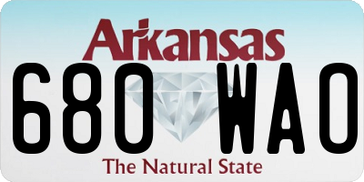 AR license plate 680WAO