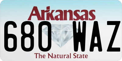 AR license plate 680WAZ