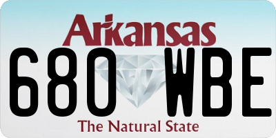 AR license plate 680WBE