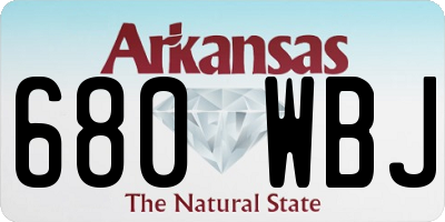 AR license plate 680WBJ