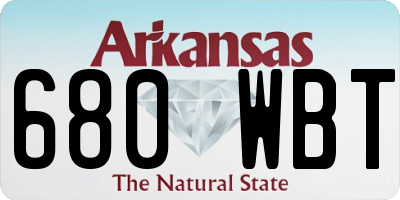 AR license plate 680WBT