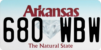 AR license plate 680WBW