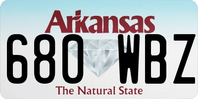 AR license plate 680WBZ