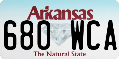 AR license plate 680WCA