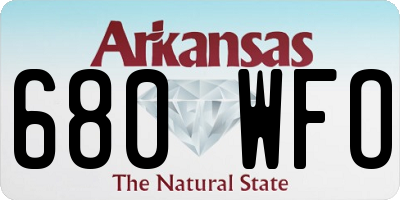 AR license plate 680WFO
