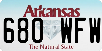 AR license plate 680WFW