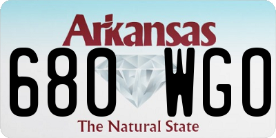 AR license plate 680WGO