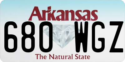 AR license plate 680WGZ