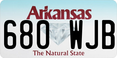 AR license plate 680WJB