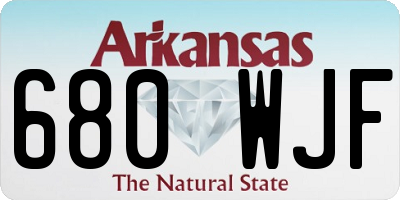 AR license plate 680WJF