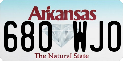 AR license plate 680WJO