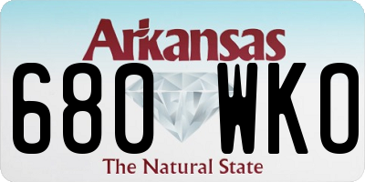 AR license plate 680WKO