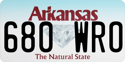 AR license plate 680WRO