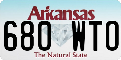 AR license plate 680WTO