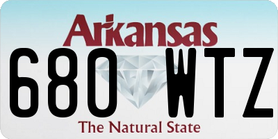 AR license plate 680WTZ