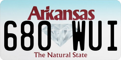 AR license plate 680WUI