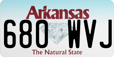 AR license plate 680WVJ