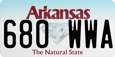 AR license plate 680WWA