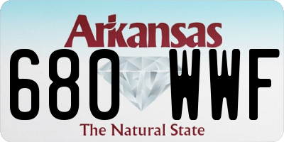 AR license plate 680WWF