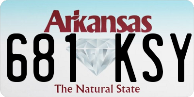AR license plate 681KSY