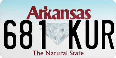 AR license plate 681KUR