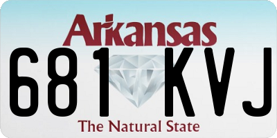 AR license plate 681KVJ