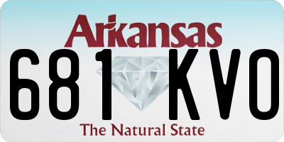 AR license plate 681KVO