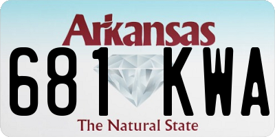 AR license plate 681KWA