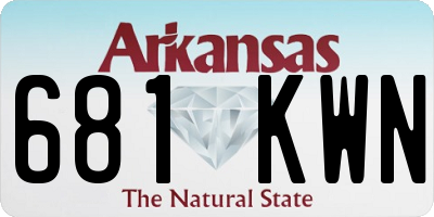 AR license plate 681KWN