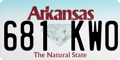 AR license plate 681KWO