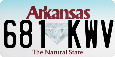AR license plate 681KWV