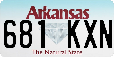 AR license plate 681KXN