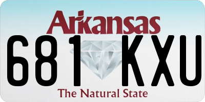 AR license plate 681KXU