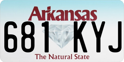 AR license plate 681KYJ