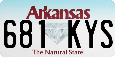 AR license plate 681KYS
