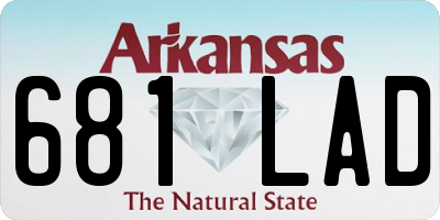 AR license plate 681LAD