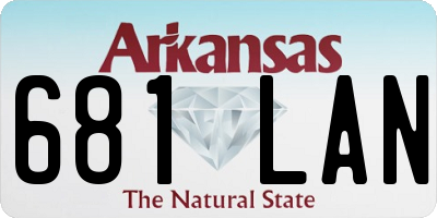 AR license plate 681LAN