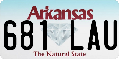 AR license plate 681LAU