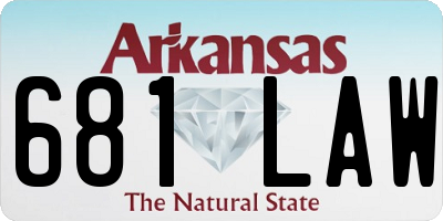 AR license plate 681LAW