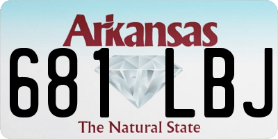 AR license plate 681LBJ