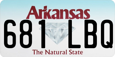 AR license plate 681LBQ