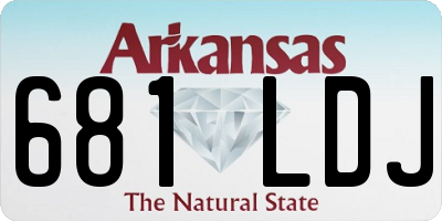 AR license plate 681LDJ