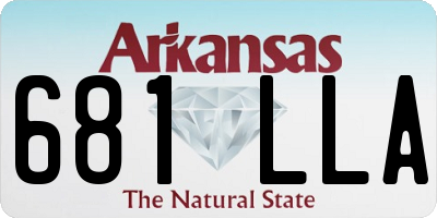AR license plate 681LLA