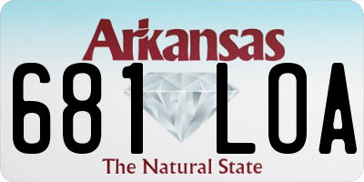 AR license plate 681LOA