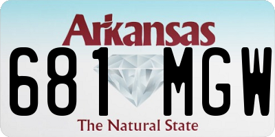 AR license plate 681MGW
