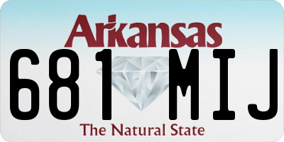 AR license plate 681MIJ